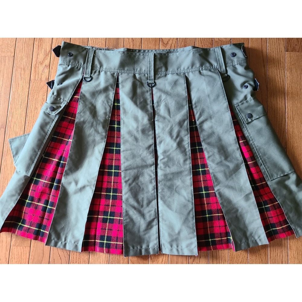 Kilt Modern Box Pleated Tartan Traditional Men's Kilt Multi Color SIZE 50